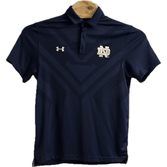 Notre Dame‎ Under Armour Men's Medium Loose Polo Fit Heatgear - Picture 1 of 5